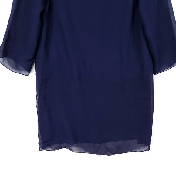 DOVIMA Paris Tunic Top Size Medium Blue Sheer 3/4 Sleeve Designer Blouse - Picture 6 of 12